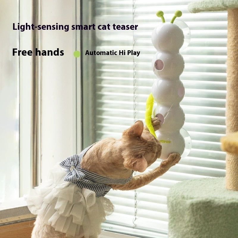 Automatic Interactive Cat Toy with Motion Sensor, Rechargeable Teasing Tail Toy for Kittens