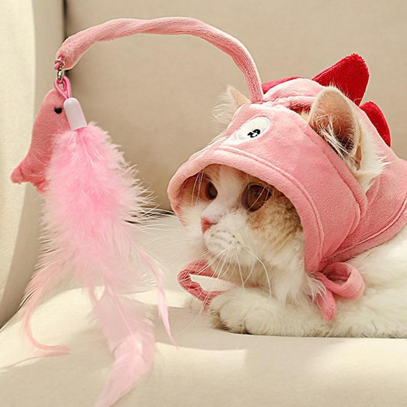 Head-Mounted Feather Cat Toy Stick – Interactive Funny Teaser for Cats