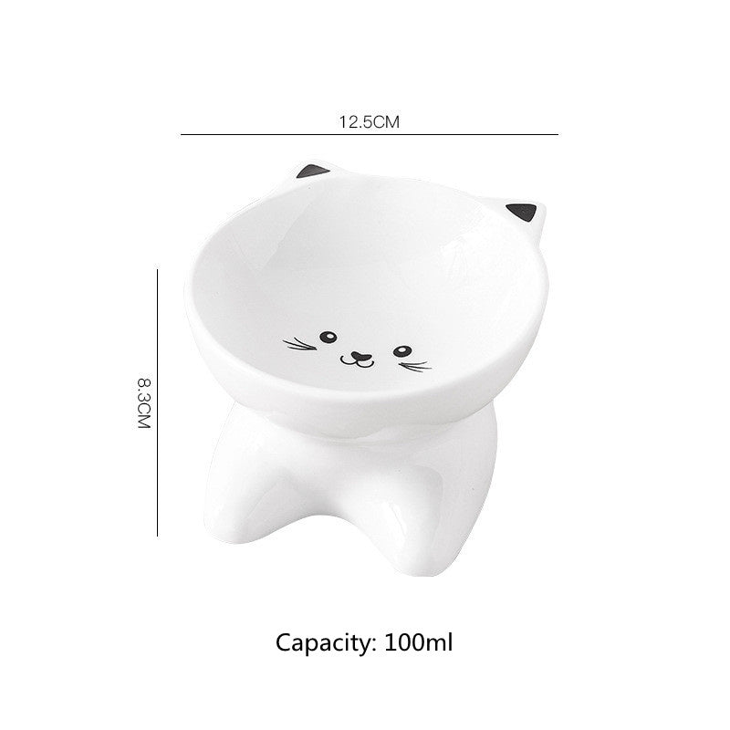 Ceramic Cat Face Pet Bowl – Universal for Cats and Small Dogs