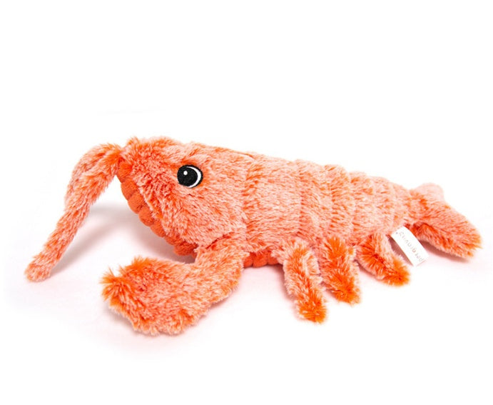 Electric Jumping Shrimp Cat Toy – USB Rechargeable Plush Simulation Lobster with Flopping Tail for Interactive Pet Play