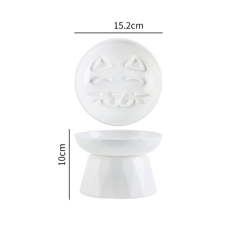 Elevated Ceramic Cat Bowl – Spine-Protecting Pet Feeder