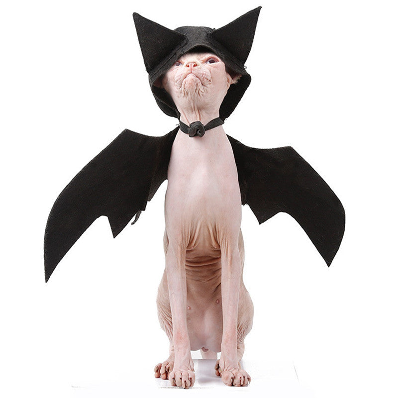 Halloween Pet Bat Wings Costume – Adjustable Felt Cloth Outfit for Cats & Small Dogs