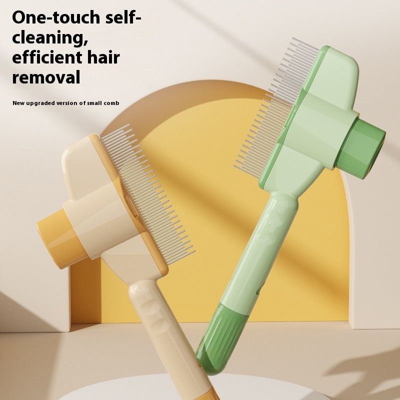 Durable Grooming Comb with One-Press Release