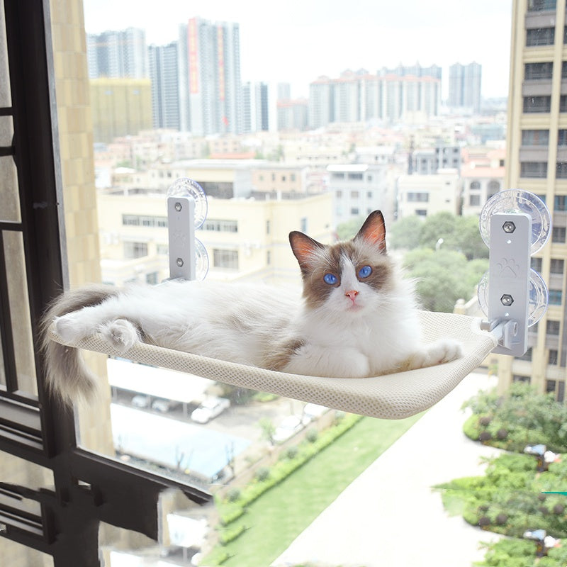 Space-Saving Cat Window Hammock – Secure Suction Cup Mount for Glass Windows