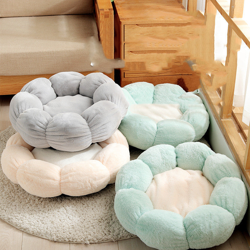 Flower Shaped Pet Bed Mat | Soft Dog & Cat Blanket Nest for Small Pets