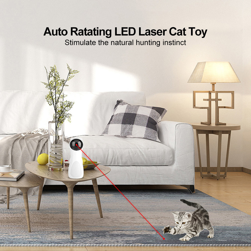 Automatic Laser Cat Toy – Interactive LED Teaser with Adjustable Modes & Dual Power Supply