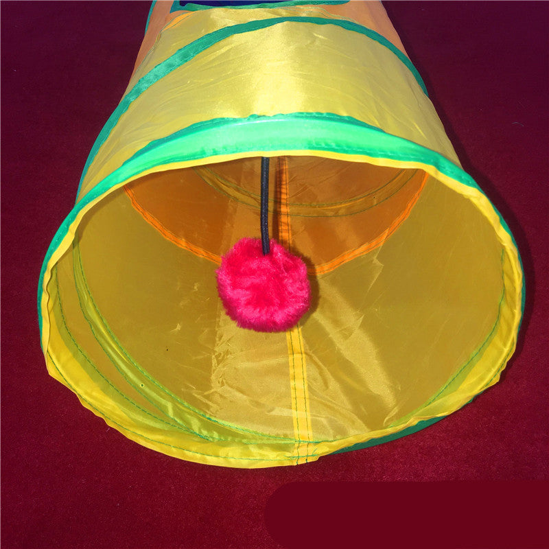 Rainbow Cat Tunnel – Interactive Collapsible Cat Play Tunnel for Indoor Fun