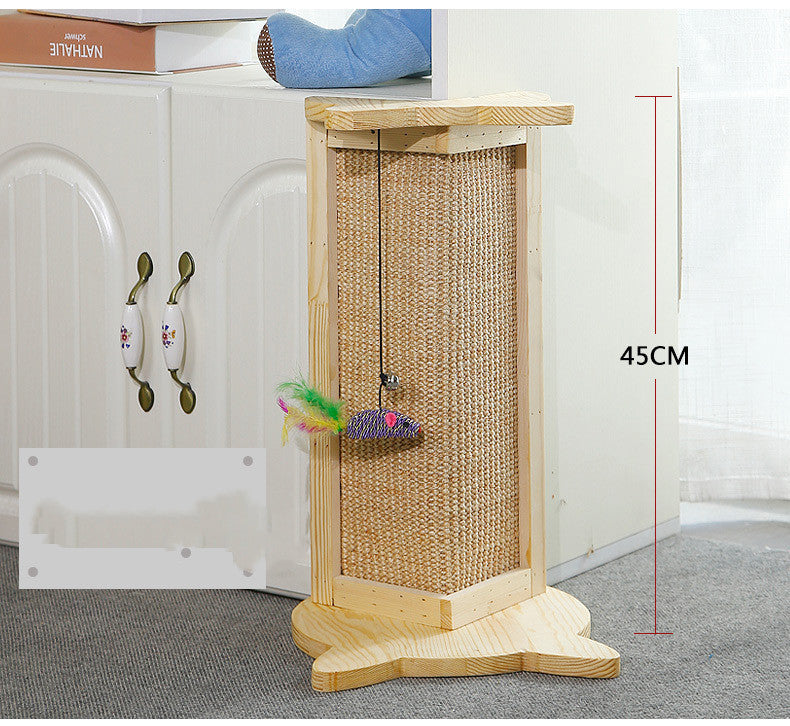 Solid Wood Cat Scratching Post – Sofa & Corner Protector