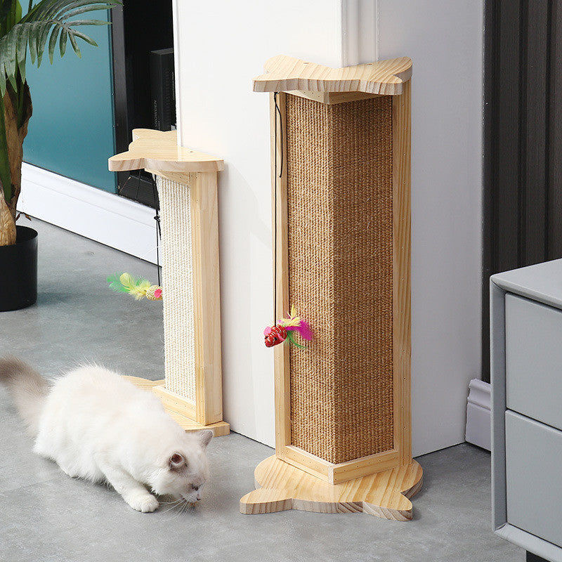 Solid Wood Cat Scratching Post – Sofa & Corner Protector
