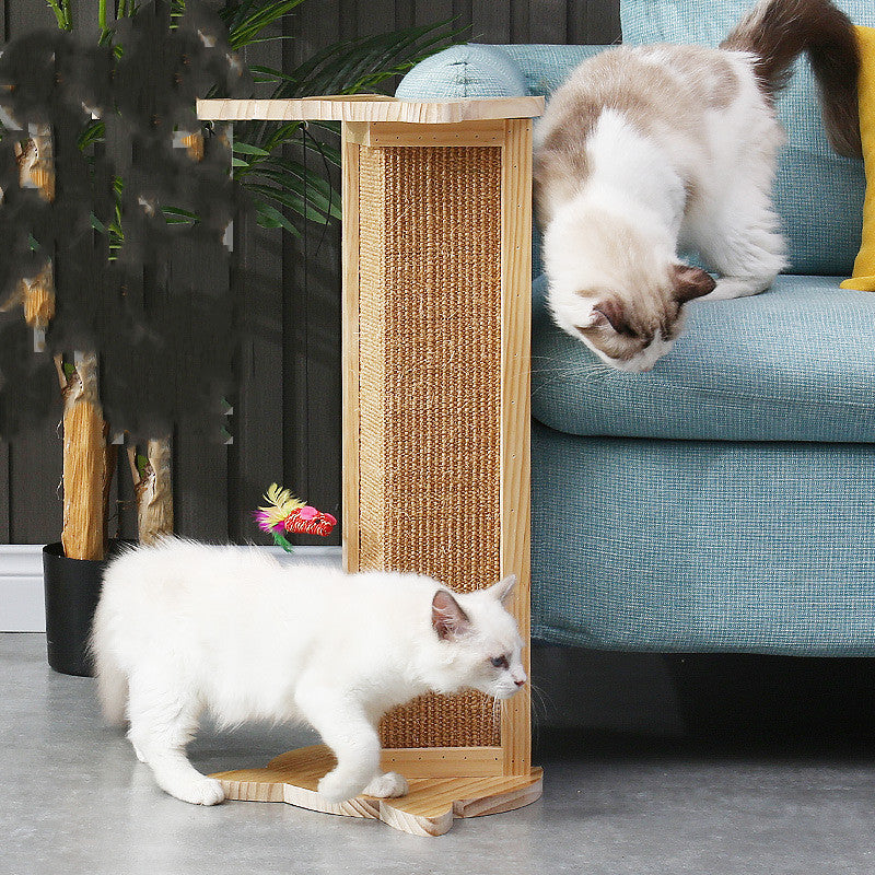 Solid Wood Cat Scratching Post – Sofa & Corner Protector