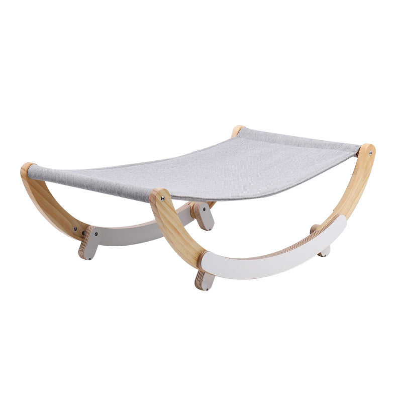 Solid Wood Cat Hammock – Dual-Purpose Rocking Bed & Lounger