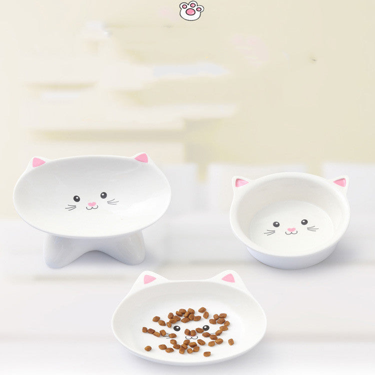Ceramic Cat Face Pet Bowl – Universal for Cats and Small Dogs