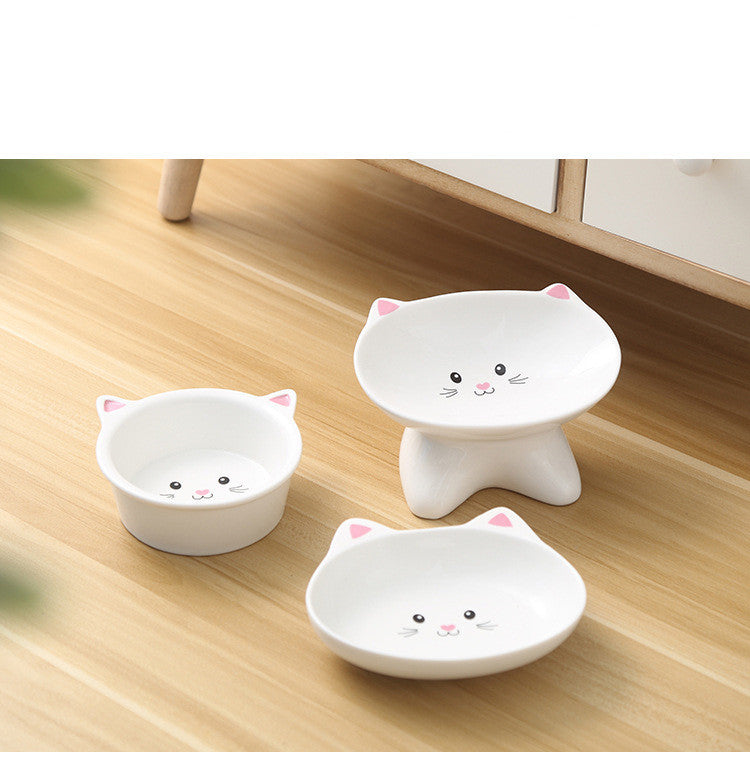Ceramic Cat Face Pet Bowl – Universal for Cats and Small Dogs