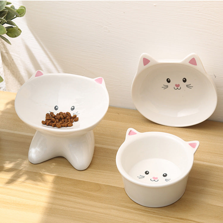 Ceramic Cat Face Pet Bowl – Universal for Cats and Small Dogs