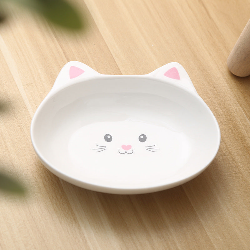 Ceramic Cat Face Pet Bowl – Universal for Cats and Small Dogs