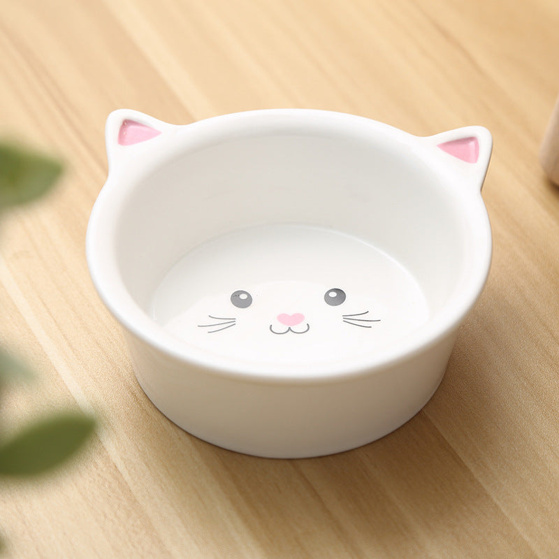 Ceramic Cat Face Pet Bowl – Universal for Cats and Small Dogs