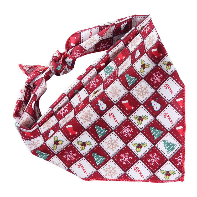 Adjustable Cotton Dog Cat Bandana Triangle Scarf - Soft Pet Neckerchief for Small Medium Large Dogs & Cats