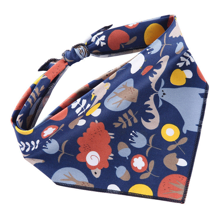 Adjustable Cotton Dog Cat Bandana Triangle Scarf - Soft Pet Neckerchief for Small Medium Large Dogs & Cats