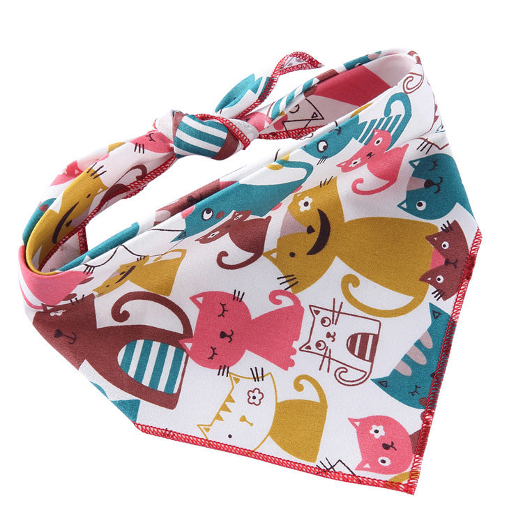 Adjustable Cotton Dog Cat Bandana Triangle Scarf - Soft Pet Neckerchief for Small Medium Large Dogs & Cats