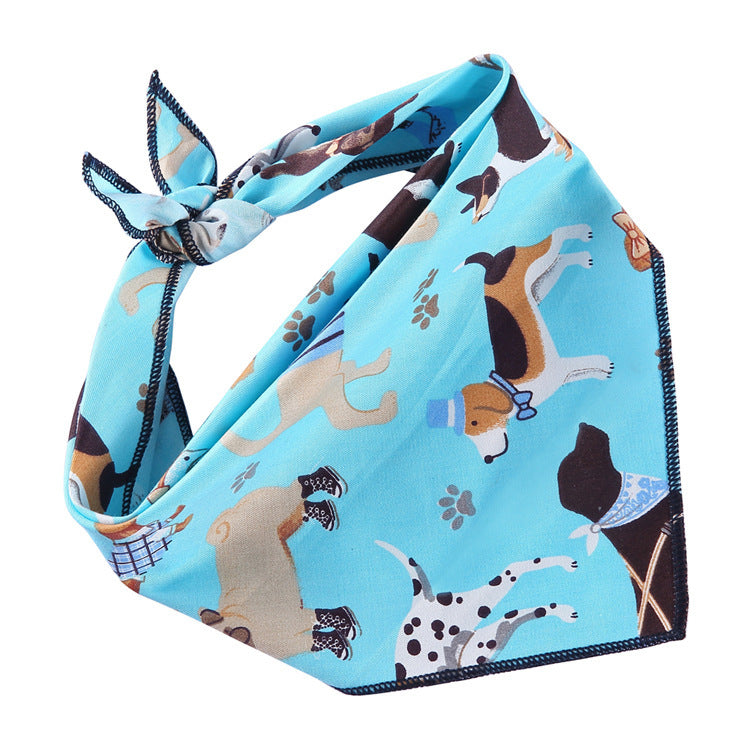 Adjustable Cotton Dog Cat Bandana Triangle Scarf - Soft Pet Neckerchief for Small Medium Large Dogs & Cats