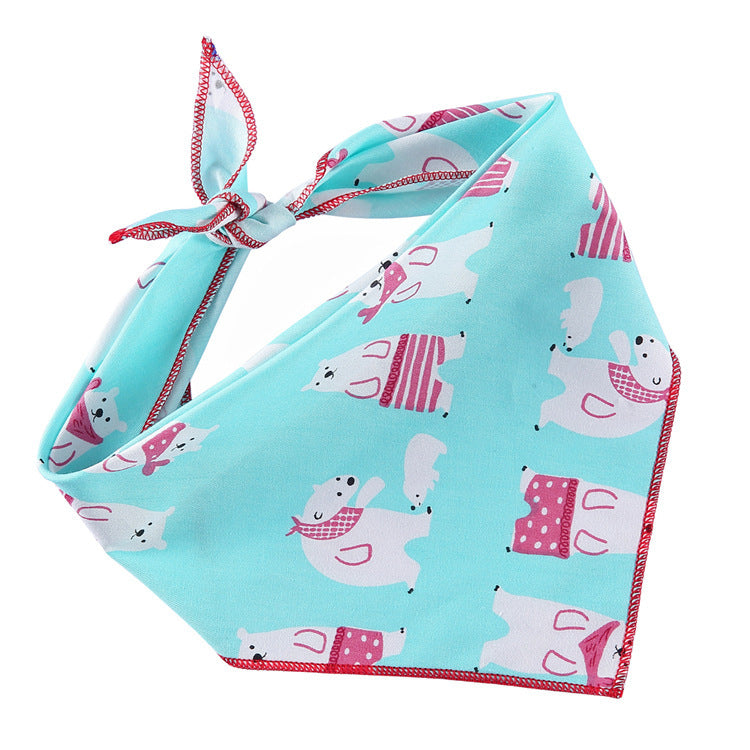 Adjustable Cotton Dog Cat Bandana Triangle Scarf - Soft Pet Neckerchief for Small Medium Large Dogs & Cats