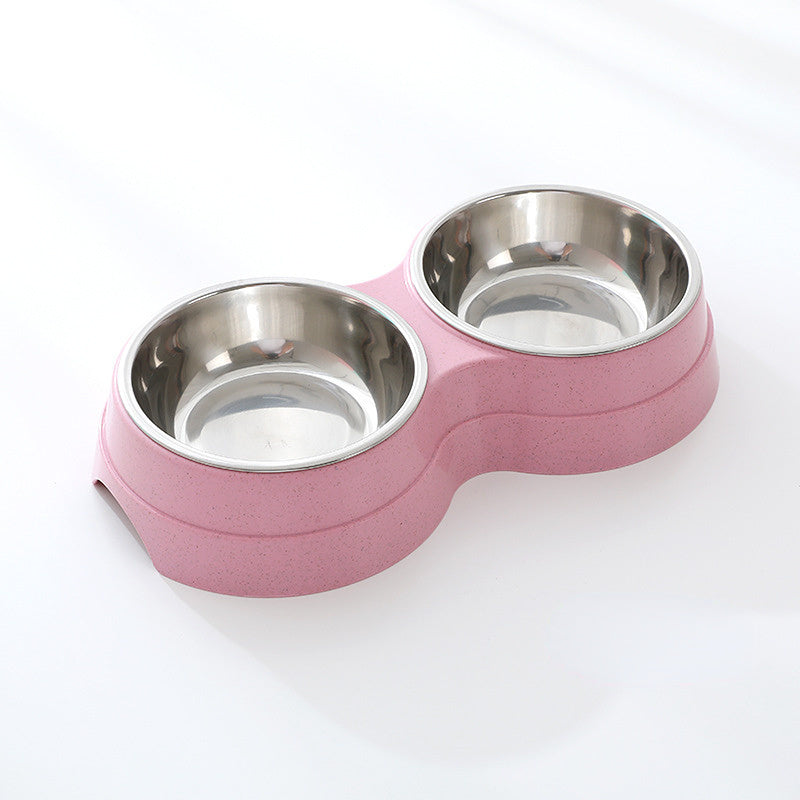 Double Pet Bowls Stainless Steel Dog & Cat Feeder – Food and Water Dish for Puppies, Small Dogs, and Cats