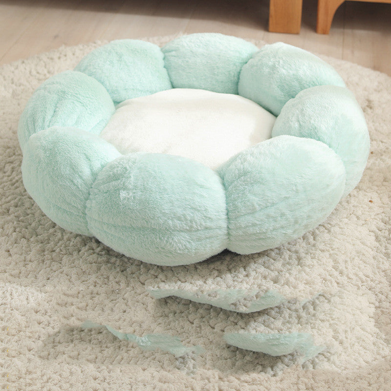 Flower Shaped Pet Bed Mat | Soft Dog & Cat Blanket Nest for Small Pets