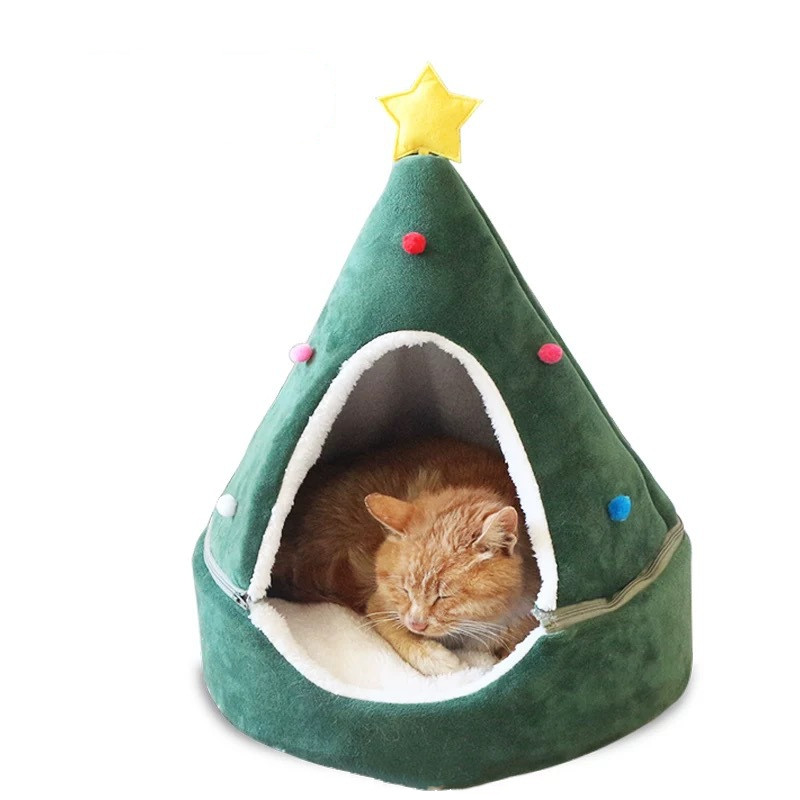 Christmas Tree Cat Bed for Indoor Cats