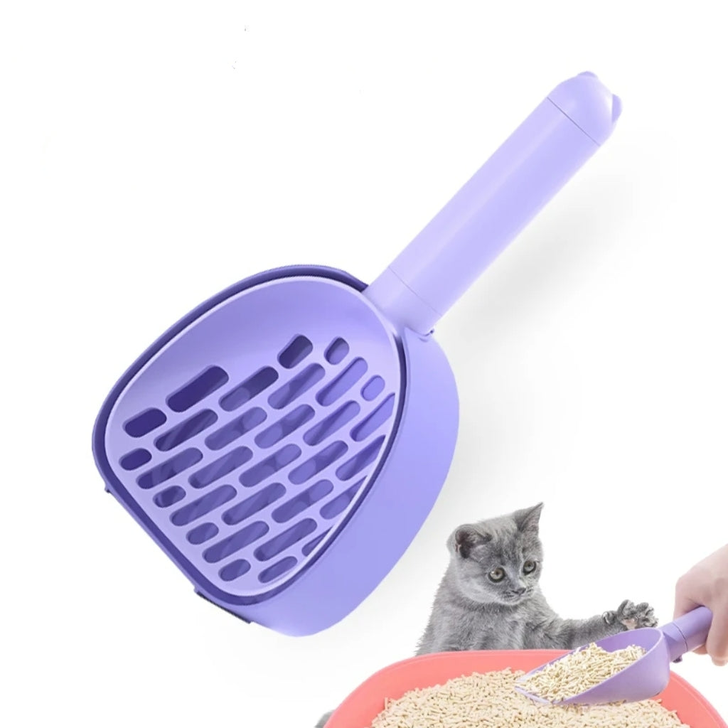 Durable Cat Litter Scoop with Base – Plastic Poop Scooper for Easy Litter Box Cleaning