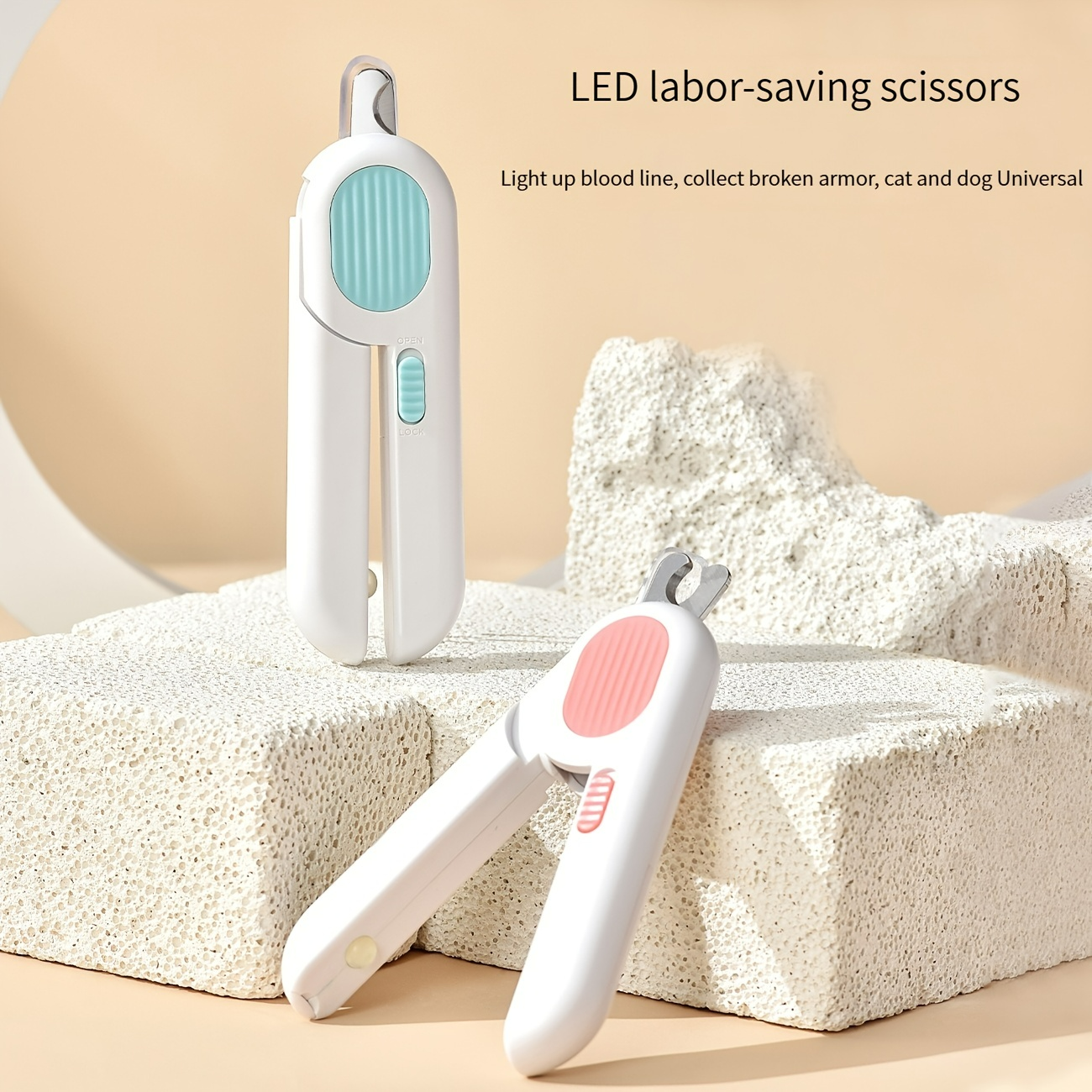 LED Light Pet Nail Cutter – Circular Safety Design for Dogs & Cats
