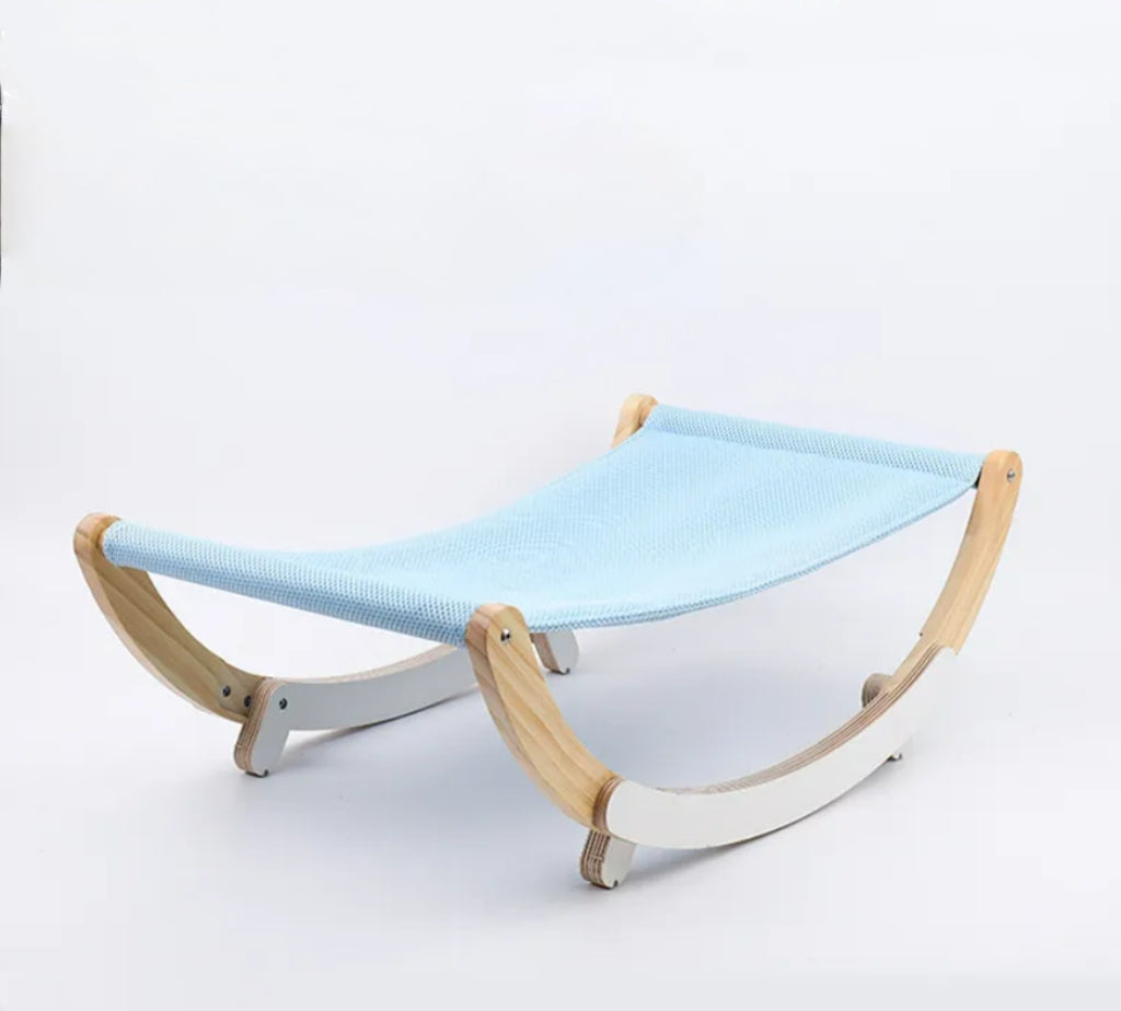 Solid Wood Cat Hammock – Dual-Purpose Rocking Bed & Lounger