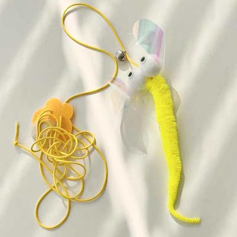 Interactive Hanging Cat Toy with Feather & Elastic Rope – 2M Telescopic Teaser