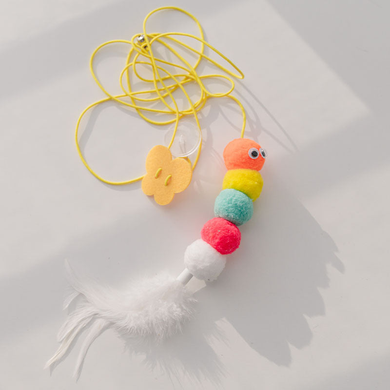 Interactive Hanging Cat Toy with Feather & Elastic Rope – 2M Telescopic Teaser