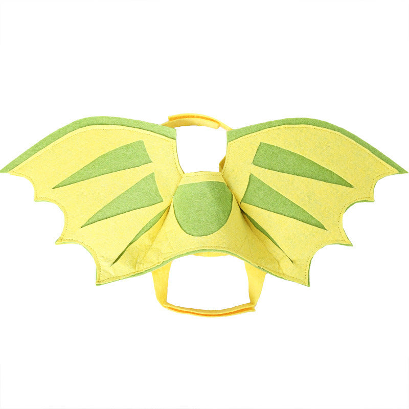 Halloween Pet Dinosaur Wings Costume – Green Felt Cosplay Outfit for Cats & Small Dogs