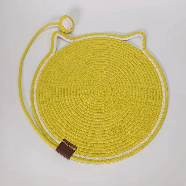 Braided Cotton Rope Cat Scratching Mat with Toy Ball – Washable, Durable & Multi-Use