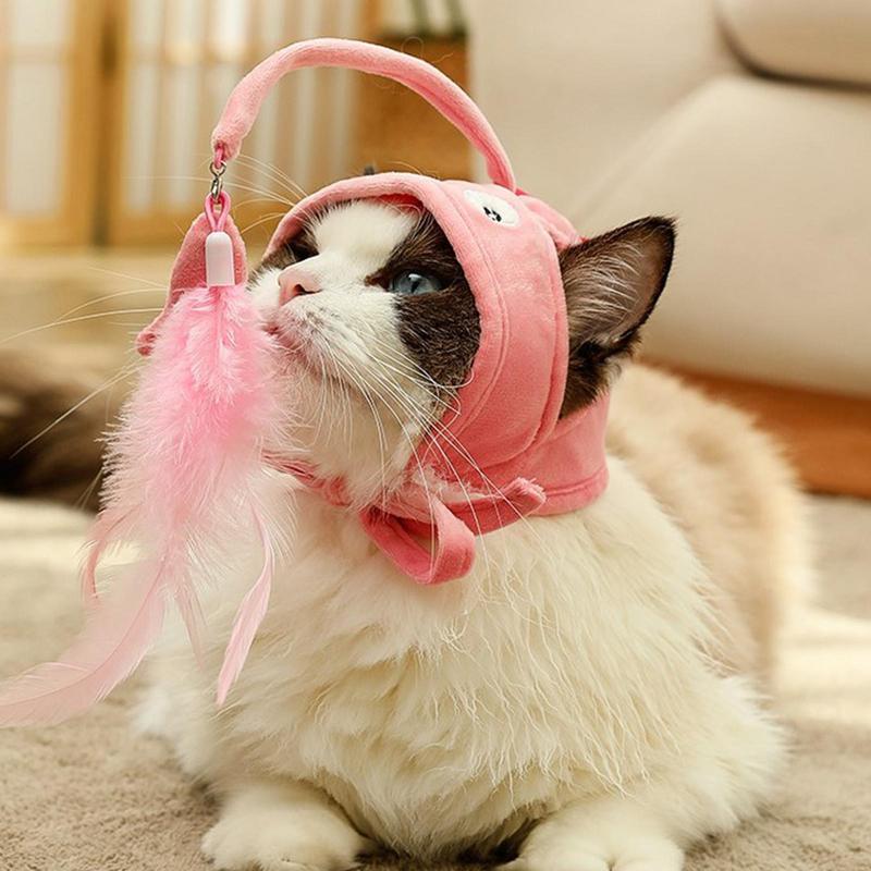Head-Mounted Feather Cat Toy Stick – Interactive Funny Teaser for Cats