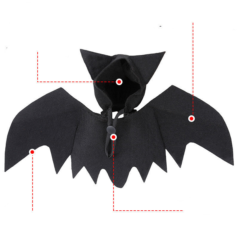 Halloween Pet Bat Wings Costume – Adjustable Felt Cloth Outfit for Cats & Small Dogs