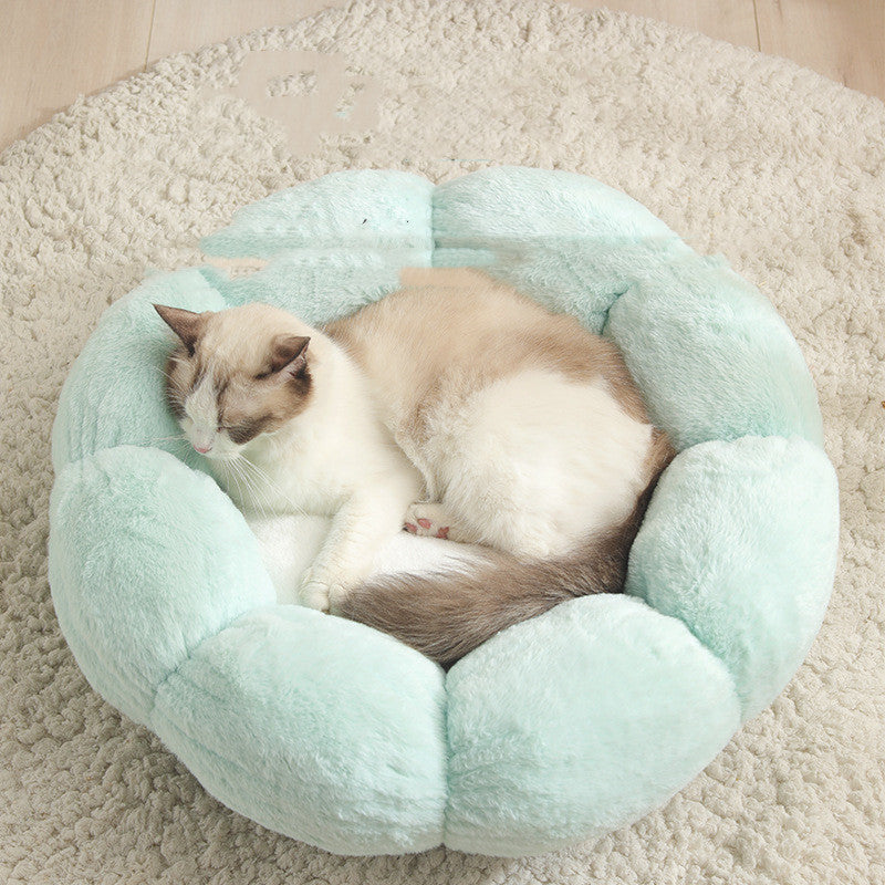 Flower Shaped Pet Bed Mat | Soft Dog & Cat Blanket Nest for Small Pets