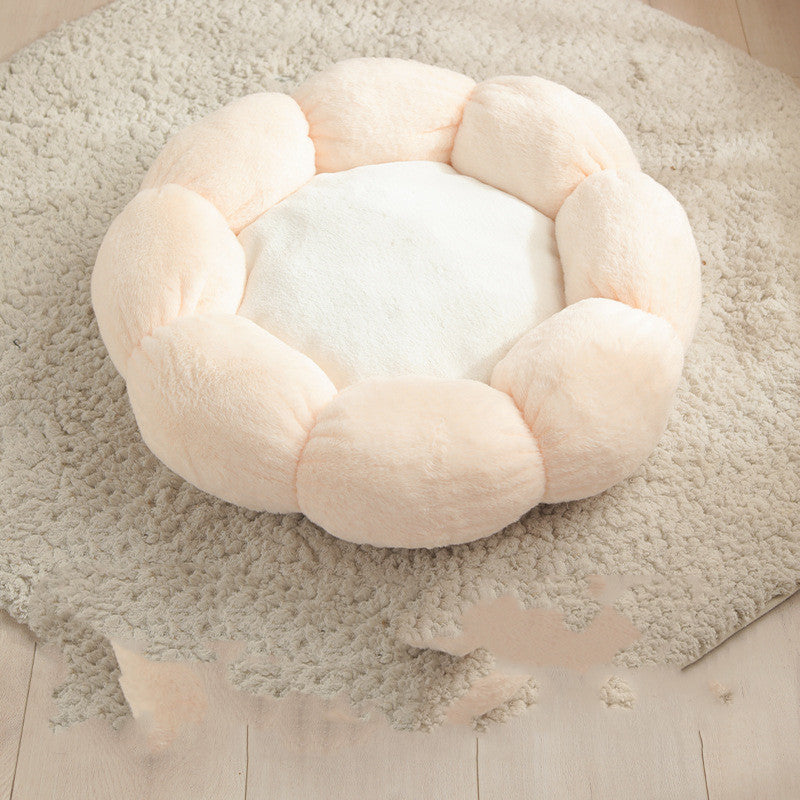 Flower Shaped Pet Bed Mat | Soft Dog & Cat Blanket Nest for Small Pets