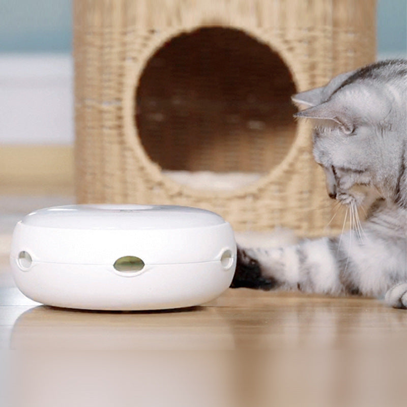 Electric Cat Toy Donut Turntable – Smart Automatic Interactive Funny Cat Stick