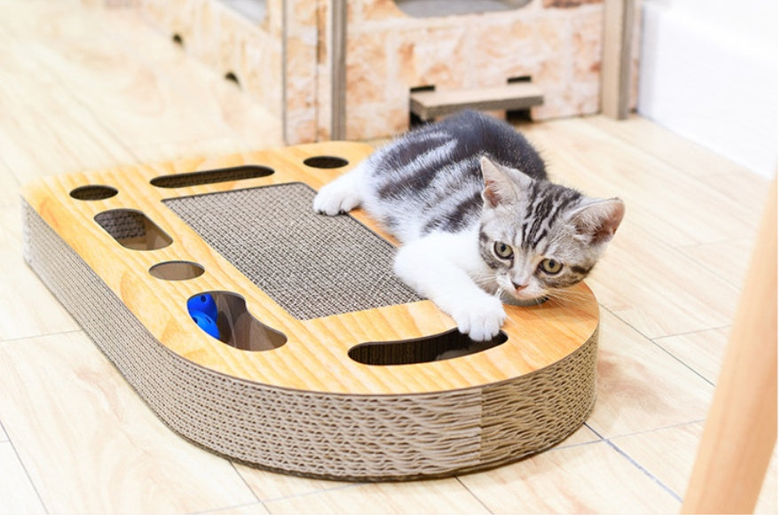 Corrugated Cat Scratcher with Ball Toy