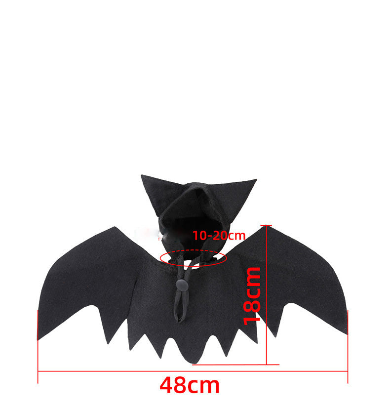 Halloween Pet Bat Wings Costume – Adjustable Felt Cloth Outfit for Cats & Small Dogs