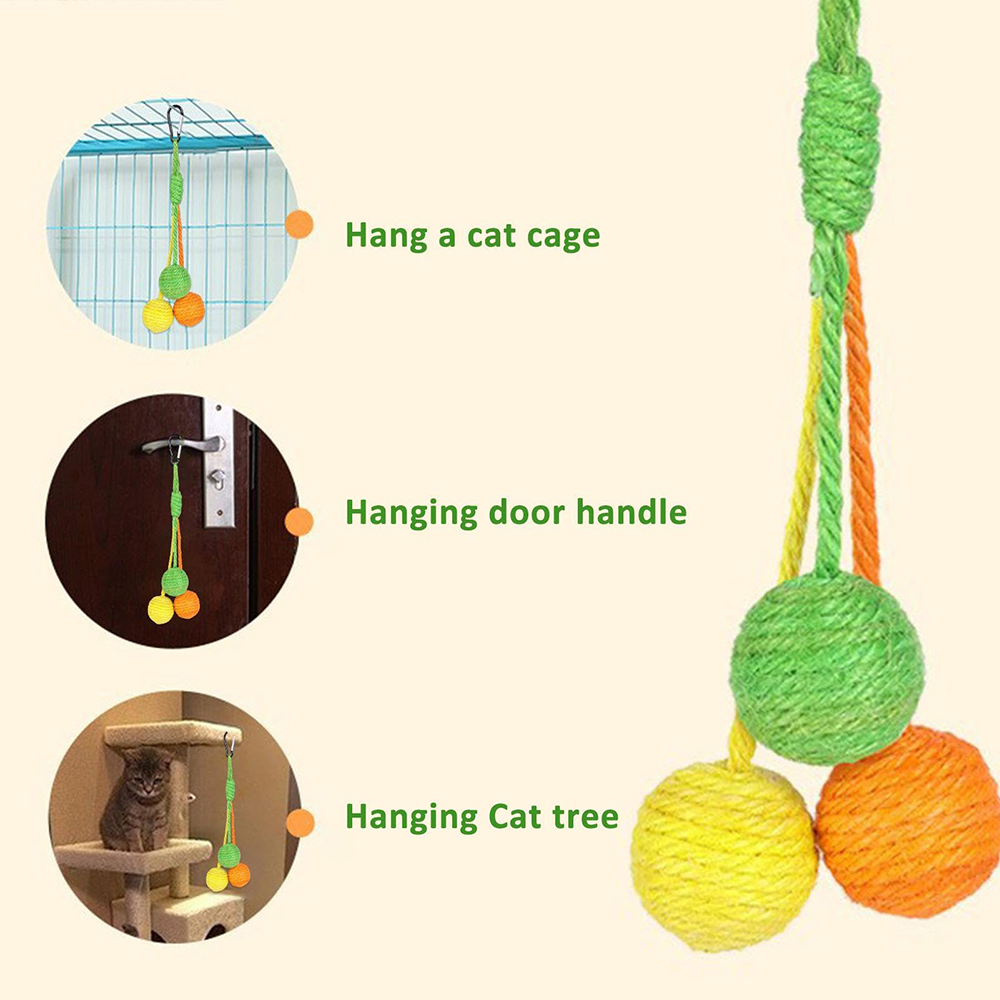 Rolling Sisal Cat Ball - Scratch & Chew Toy for Indoor Pets