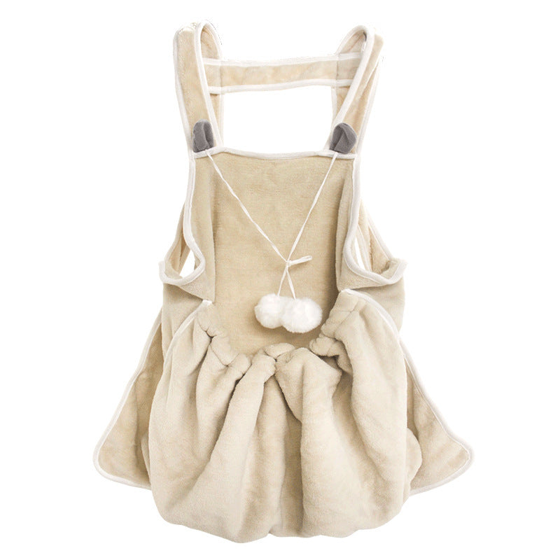 Pet Apron Coral Fleece Dog Cat Clothes - Anti-Grab Non-Stick Small Dog Clothing for 1-7kg Pets