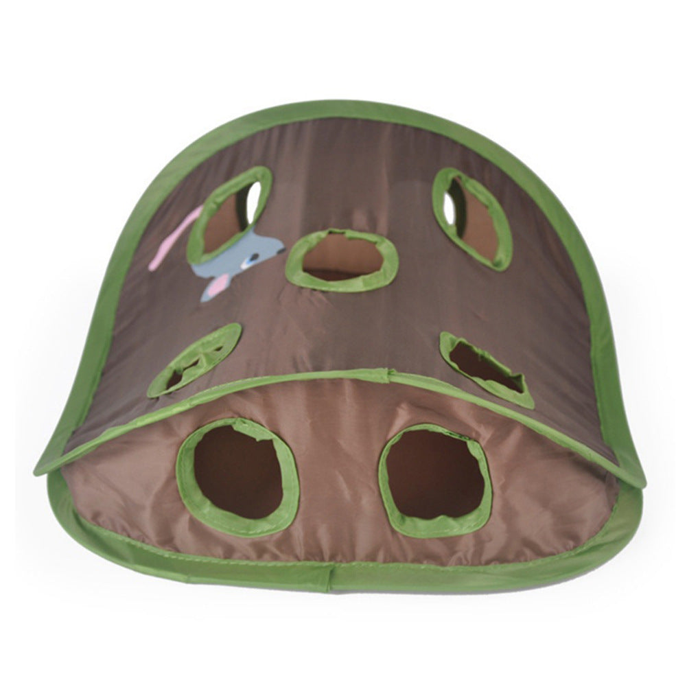 Interactive 9-Hole Cat Toy – Foldable Mouse Hunt Hide & Seek Game
