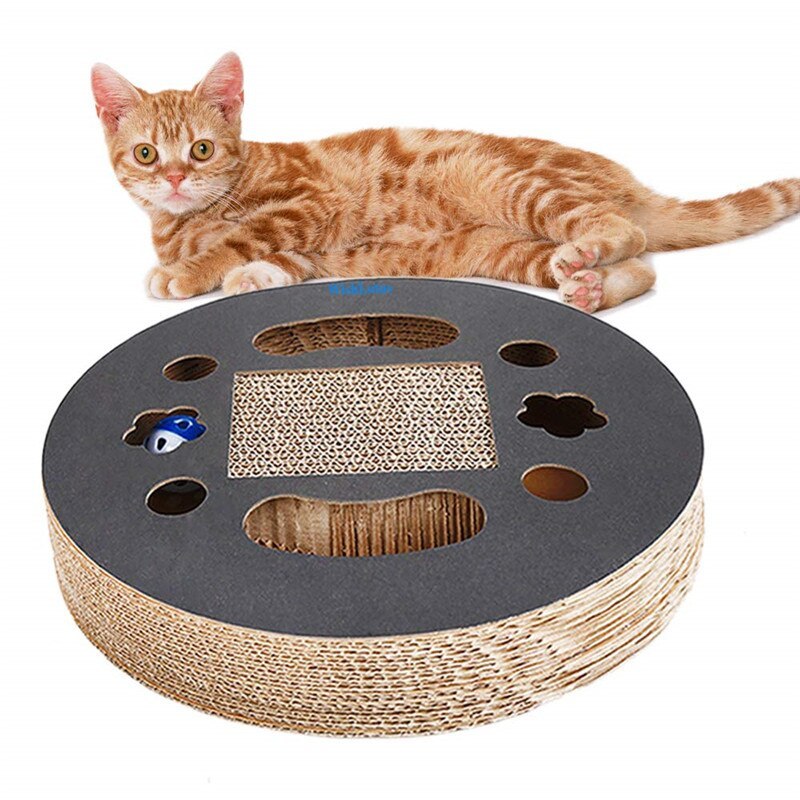 Honeycomb Corrugated Cat Scratcher Toy with Bell