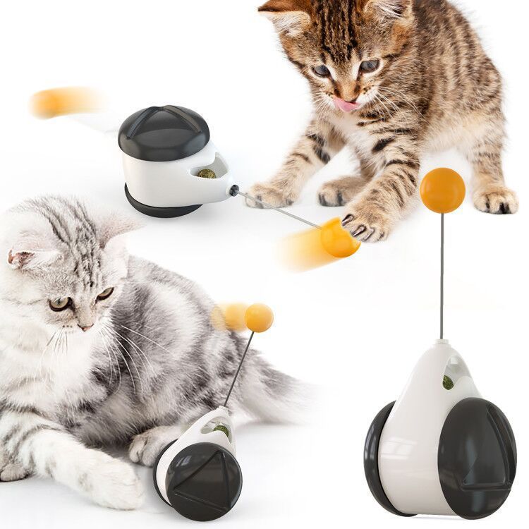 Smart Interactive Cat Toy – Automatic Lifting Teaser Ball with Rabbit Hair