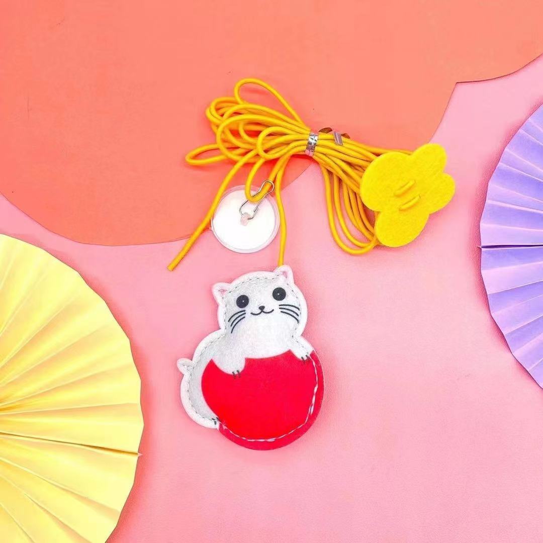 Interactive Hanging Cat Toy with Feather & Elastic Rope – 2M Telescopic Teaser