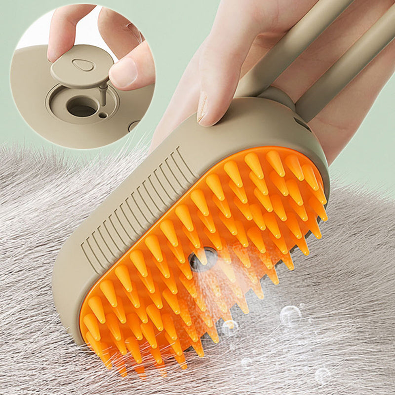3-in-1 Steam Pet Grooming Brush, Rechargeable Cat & Dog Hair Removal Comb with Massage
