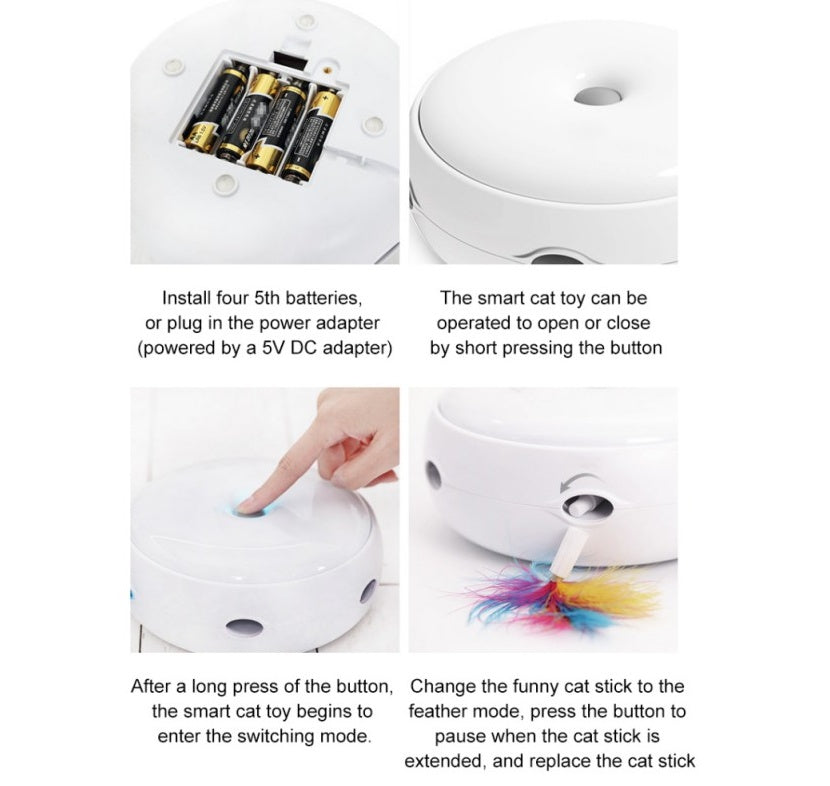 Electric Cat Toy Donut Turntable – Smart Automatic Interactive Funny Cat Stick